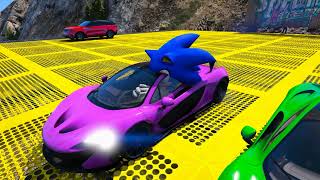 GTA V SPIDERMAN, FNAF, POPPY PLAYTIME CHAPTER 3 - Epic New Stunt Race For Car Racing by Trevor #7