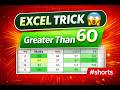 Excel Trick 😱 Greater Than Auto Color #shorts #shortvideo #excel