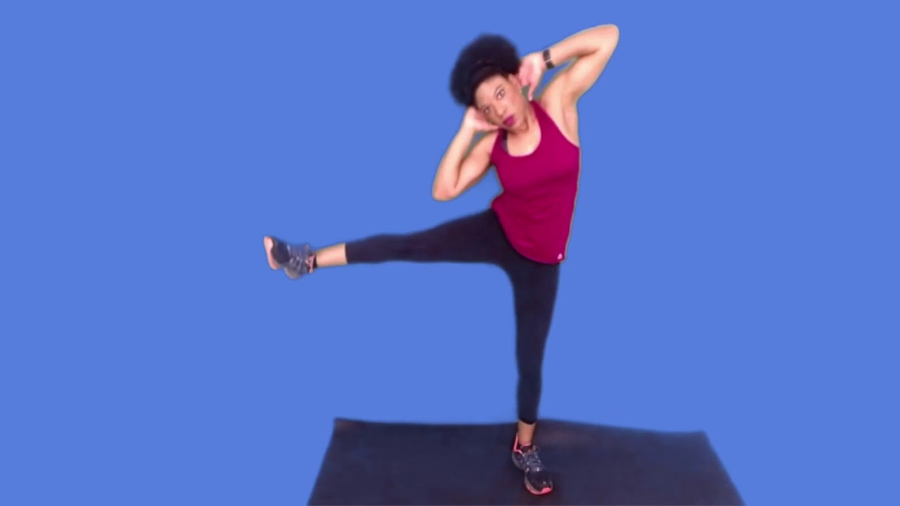 Standing Side Leg Raise w/Oblique Crunch - YouTube
