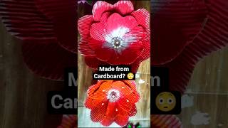 DIY flower wall decor from carton box 😍 #diy #handmadeflower #diydecor #shortsfeed #shortsviral