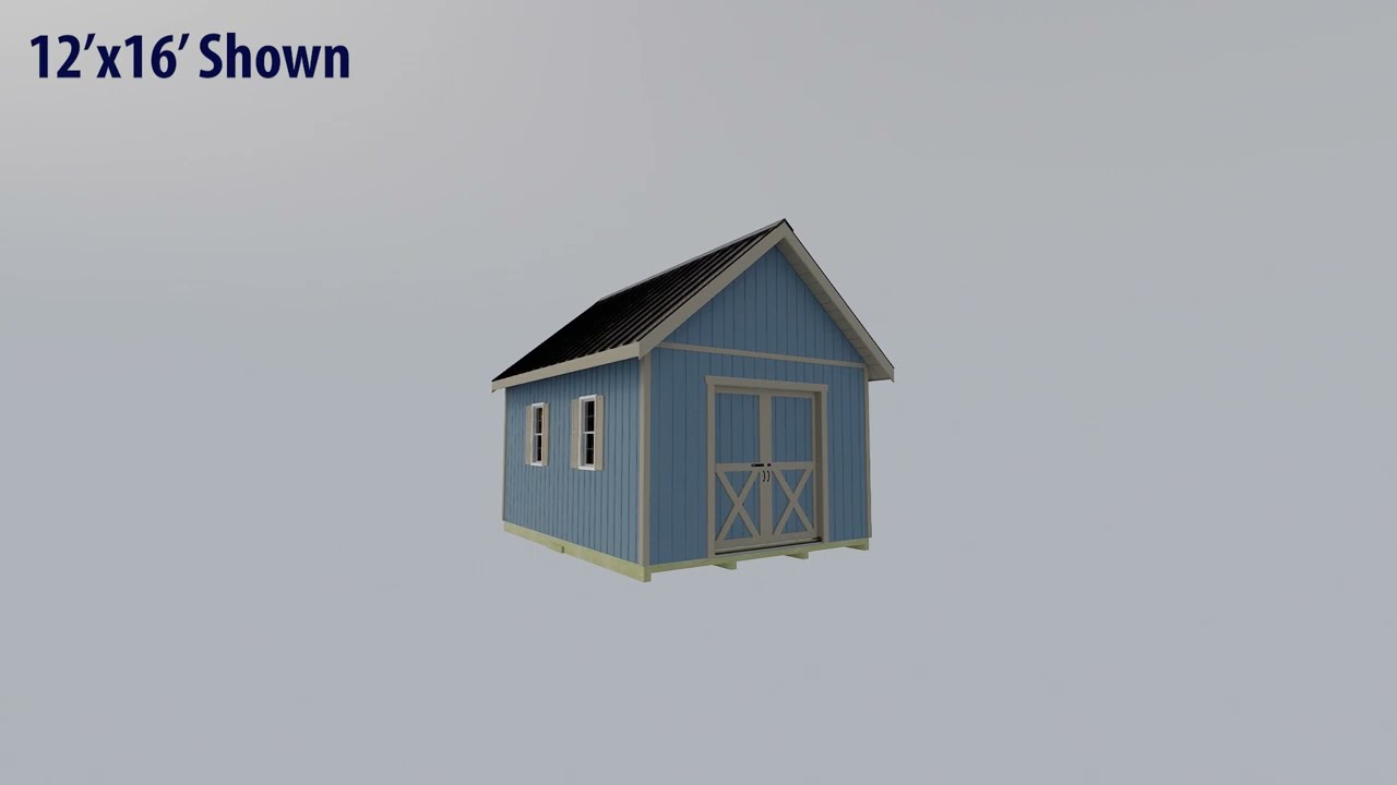 Planner's Paradise 12x20 Wood Shed Kit - Sliding Doors