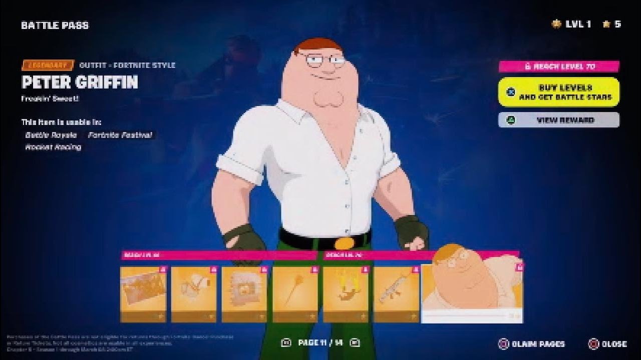 Fortnite Chapter 5 Battle Pass - Peter Griffin Skin - YouTube