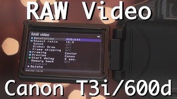 RAW Video on Canon T3i/600d | Tutorial