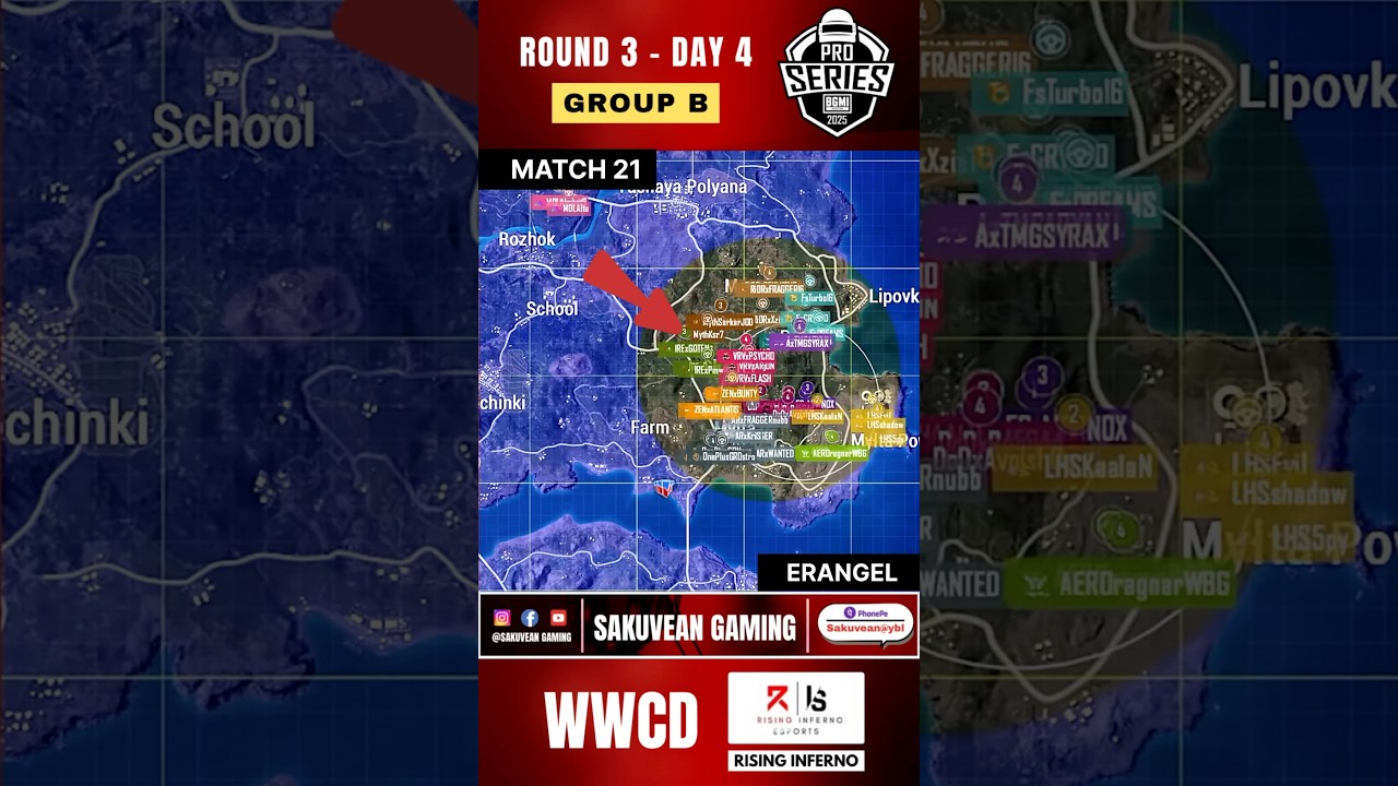 RISING INFERNO WWCD ROTATIONS | BMPS 2025 | GROUP B - DAY 4 | MATCH 21 - ERANGEL | ROUND 3
