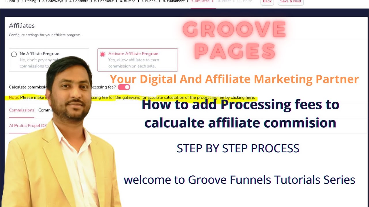 how to edit the processing fees for gateway in groove funnels 