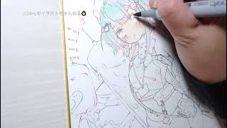 手描きイラスト　オリジナルイラスト　　ナース　　中色紙 mqdefault.jpg