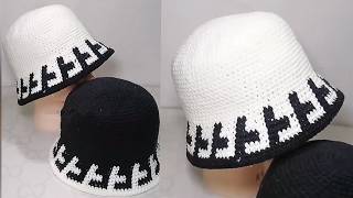 How to Crochet a Bucket Hat | Easy Textured Brim (Single Crochet