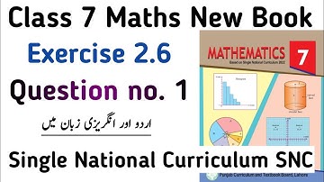 Class 7 Unit 2 Exercise 2.6 Maths New Book PTB | Chapter 2 Ex 2.6 Question no. 1 SNC | Learning Zone
