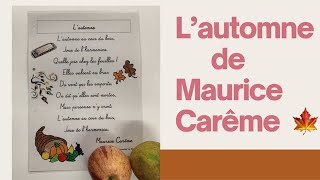 ⭐️L’automne - poésie de Maurice Carême