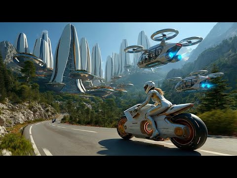 FUTURISTIC ECO CITY | 1 Hour Sci-Fi Ambient Soundscape | 4K (Calm, Deep Focus, Chill)