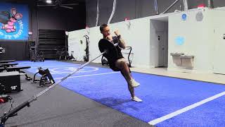 Landmine Zercher Curtsy Lunge