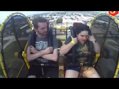 Girl Vomiting On Her First Slingshot Ride..