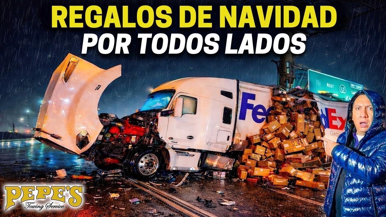 Accidente de FedEx paraliza la autopista en Nochebuena