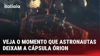 Astronauts safely leave the Orion capsule after landing in the Pacific Ocean | Artemis II