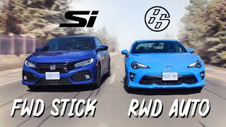 2019 Honda Civic Si vs 2019 Toyota 86 Review - FWD Manual or RWD Automatic?!