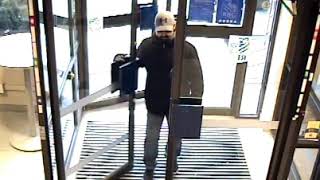 Surveillance footage of bank robbery suspect in Kelowna