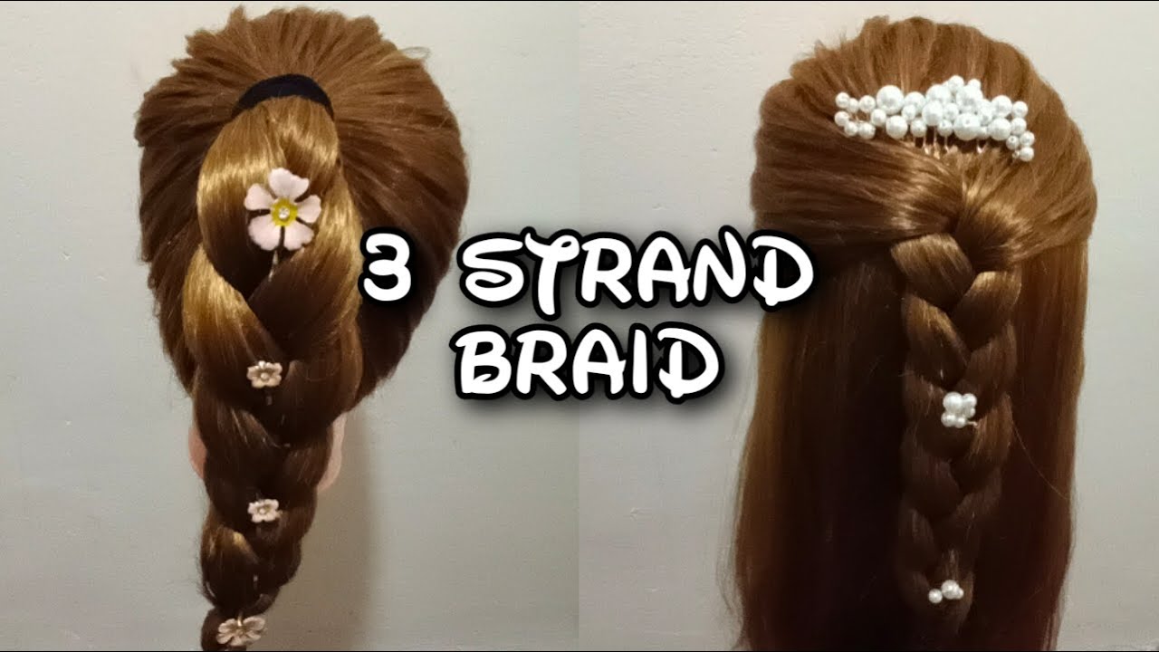 3 Strand Braid for Beginners || Basic Braid || Everyday Hairstyle By ...