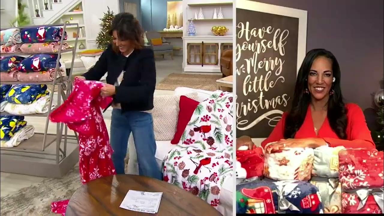 Kringle Express Oversized Set of 2 Printed Holiday Throws on QVC YouTube