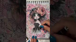 Try this DRIP Effect, mixed media art journal girl tutorial