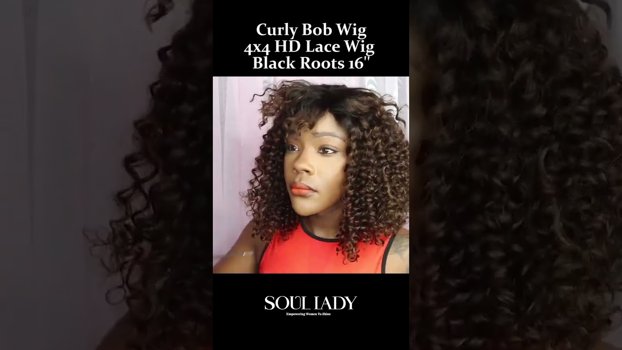 Must Have!You need this Ombre Brown Curly Bob Wig with Bangs