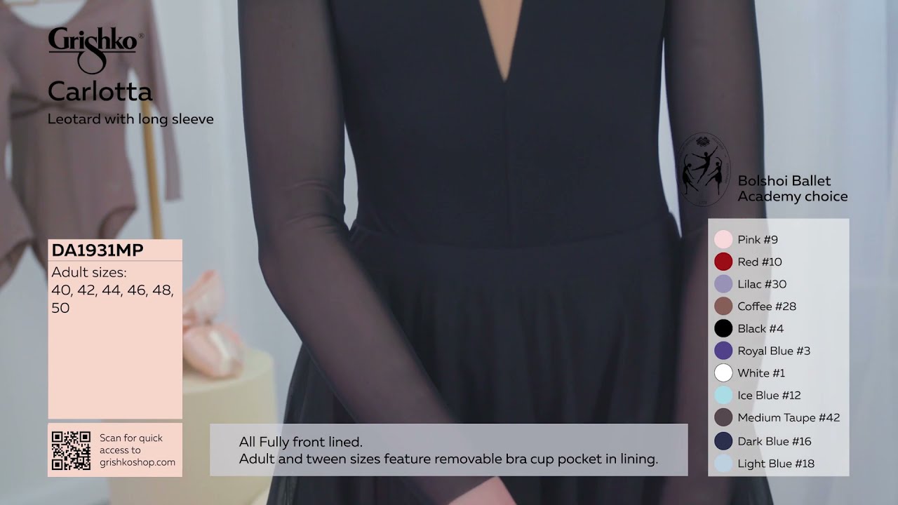 DA1931M CARLOTTA, Leotard with long sleeve (DA1931M) | Grishko