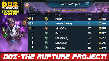 DOZ Update The Rupture Project-Dark Zone Walkthrough Gameplay & Tournament| Dawn Of Zombies Survival