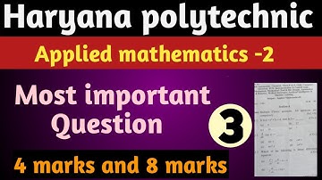 Haryana polytechnic Applied Mathematics most important questions|Hsbte polytechnic maths imp ques