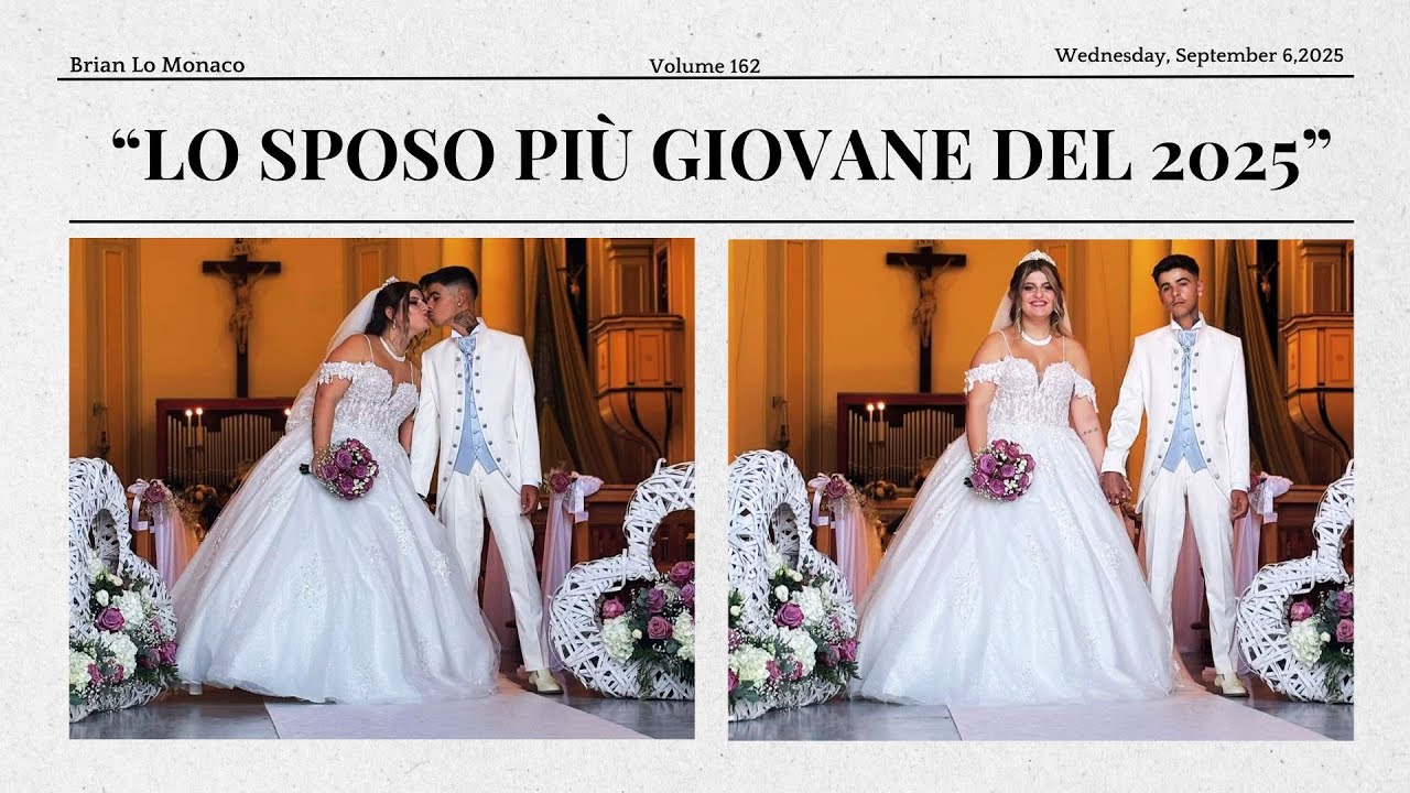 Agosta Cerimonia | Lo sposo più giovane del 2025 | Brian Lo Monaco | Abito Sposo Bianco | Musani