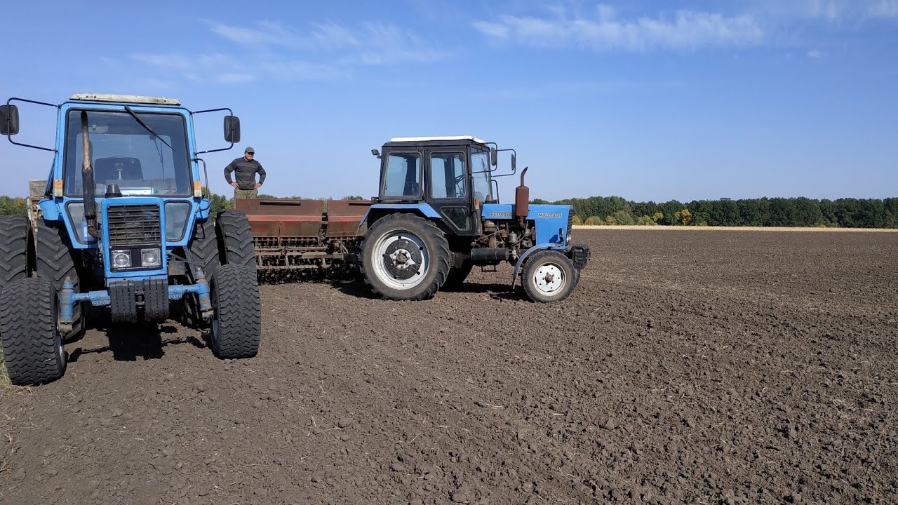 Сеем озимую пшеницу. Зачем прикатывать посевы ??? МТЗ 80, СЗТ 3.6, КЗК ...