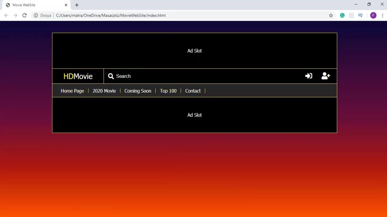 How To Make A Movie WebSite Part#1 HTML CSS JS - YouTube