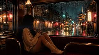 Rainy Kyoto Tram Ride at Midnight 🌧️ Cozy Sleep Ambience with a Lonely Girl