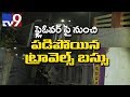 Private bus with 40 employees falls off Moosapet flyover in Hyderabad