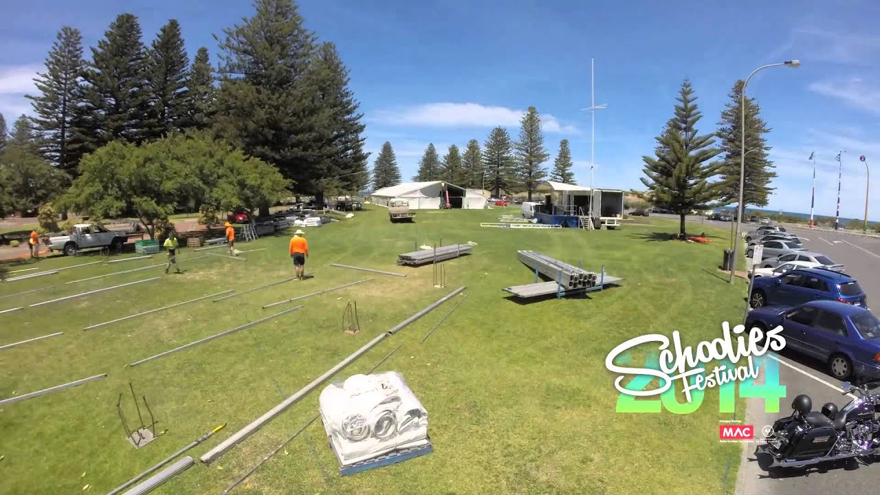 Site Construction of Schoolies Festival 2014