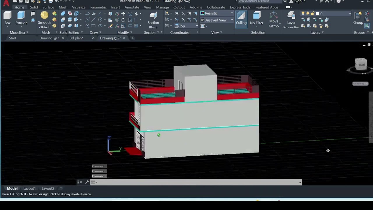 AutoCAD 3D house plan design ||#|| Ghar ka naksha 3D design ||
