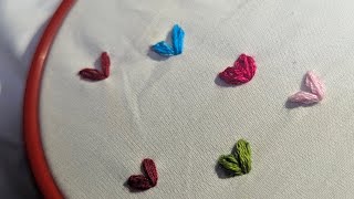 easy heart ❤️ embroidery for beginners | 1 stitch only | laizy daisy stitch #viralvideo #subscribe 