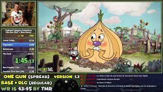 [Former Record] Cuphead One Gun Spread in 43:44 (Base Game + DLC, Regular)