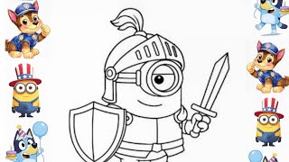 Minion Coloring Page | Easy Drawing and Cartoon Art