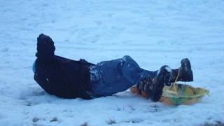 Wipe out on sled!