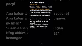 Apa Kabar Mantan - NDX A.K.A #liriklagujawa #lirikgoogle
