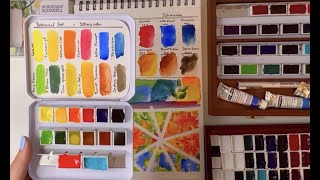 Watercolor Palette Setup Schmincke Botantical Limited Edition Set Review and Swatch