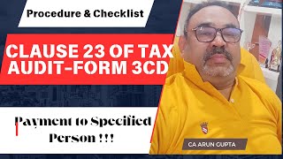 Ysis Of Clause 23 Of Tax Audit Report-Form 3Cd