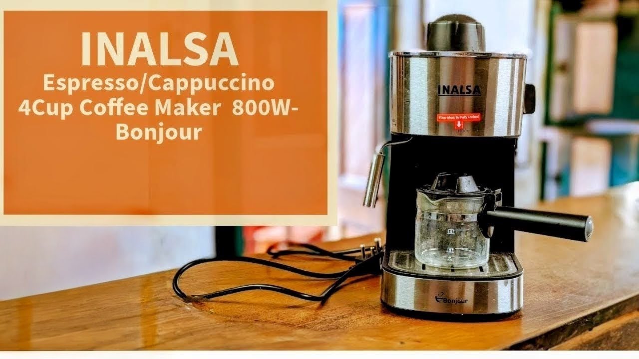 How to make coffee in INALSA Espresso/Cappuccino 4Cup Coffee Maker 800W-  Bonjour 