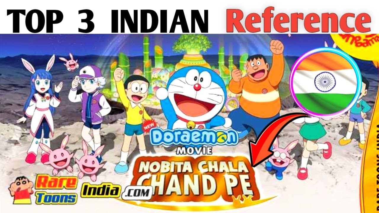 top 3 indian reference in Doraemon new movie Nobita chala chand pe  Anime  World Hindi   YouTube