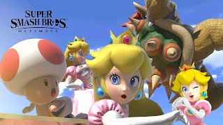Super Smash Bros Ultimate Peach vs Bowser at Princess Peach's Castle CPU Level 9