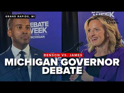 Benson, James clash over key Michigan issues in first governor debate