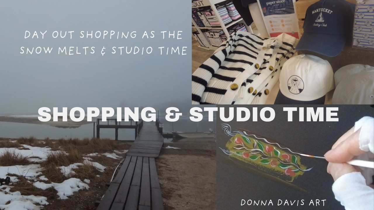 Cozy Winter Day Cape Cod ❄️ Shopping, Melting Snow & Painting in My Art Studio