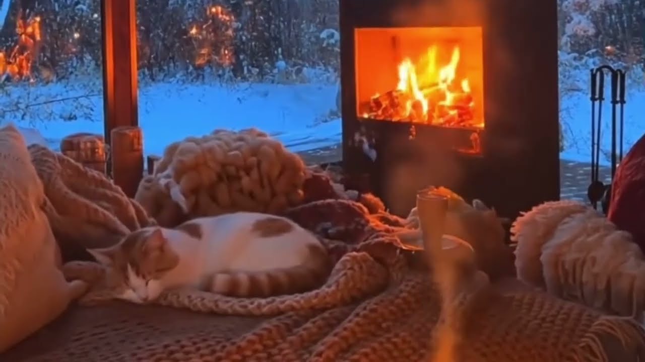 Relax with the cat and guitar music.