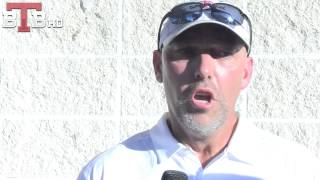 LA Tech offensive coordinator and QB coach Tony Petersen at Tech's media day