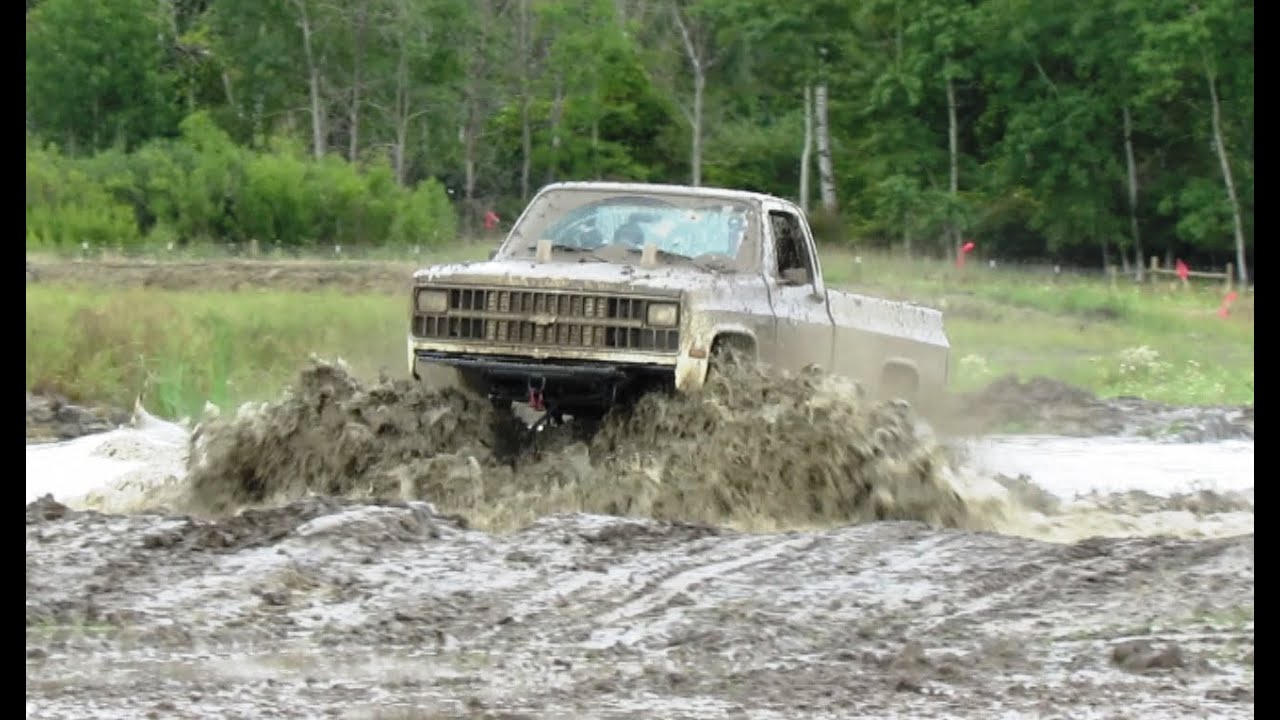 White Chevy At Country Compound Mud Bog - YouTube