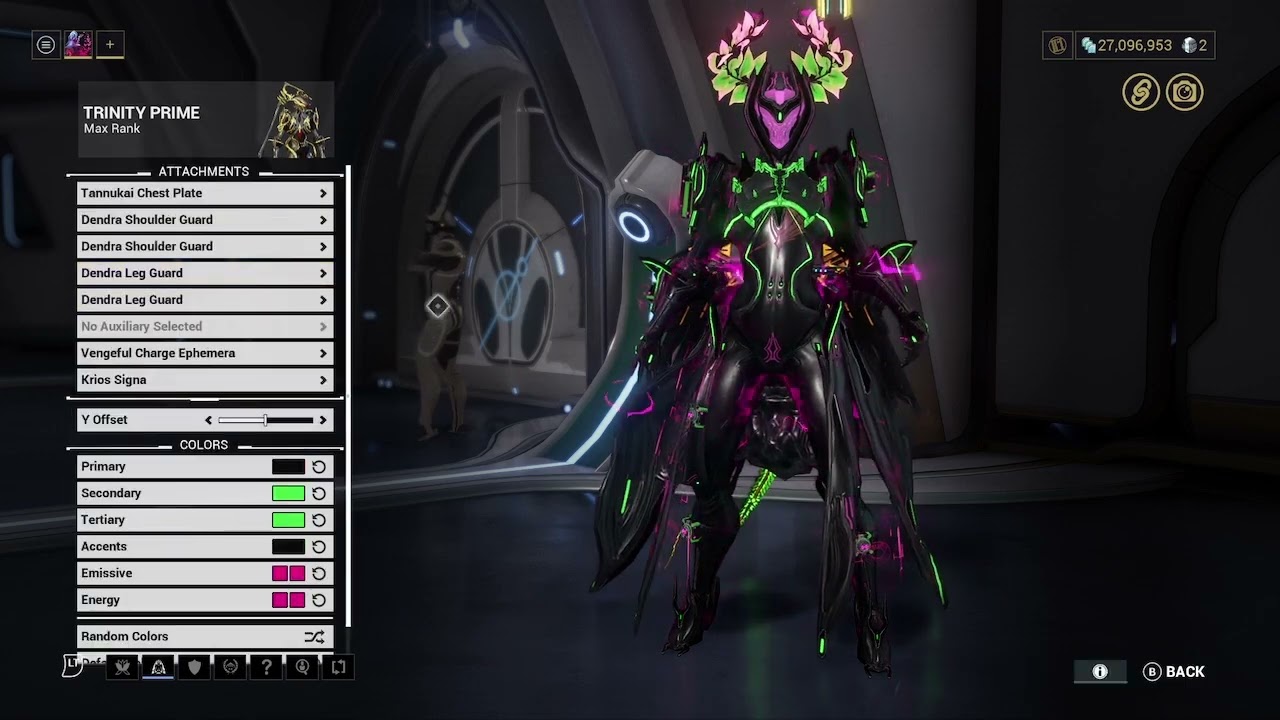 warframe TRINITY PRIME 3rd skin fashionframe with details